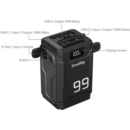 SmallRig 5864 T99 - akumulator V-Mount z odpornością Triple-Proof - szczegóły